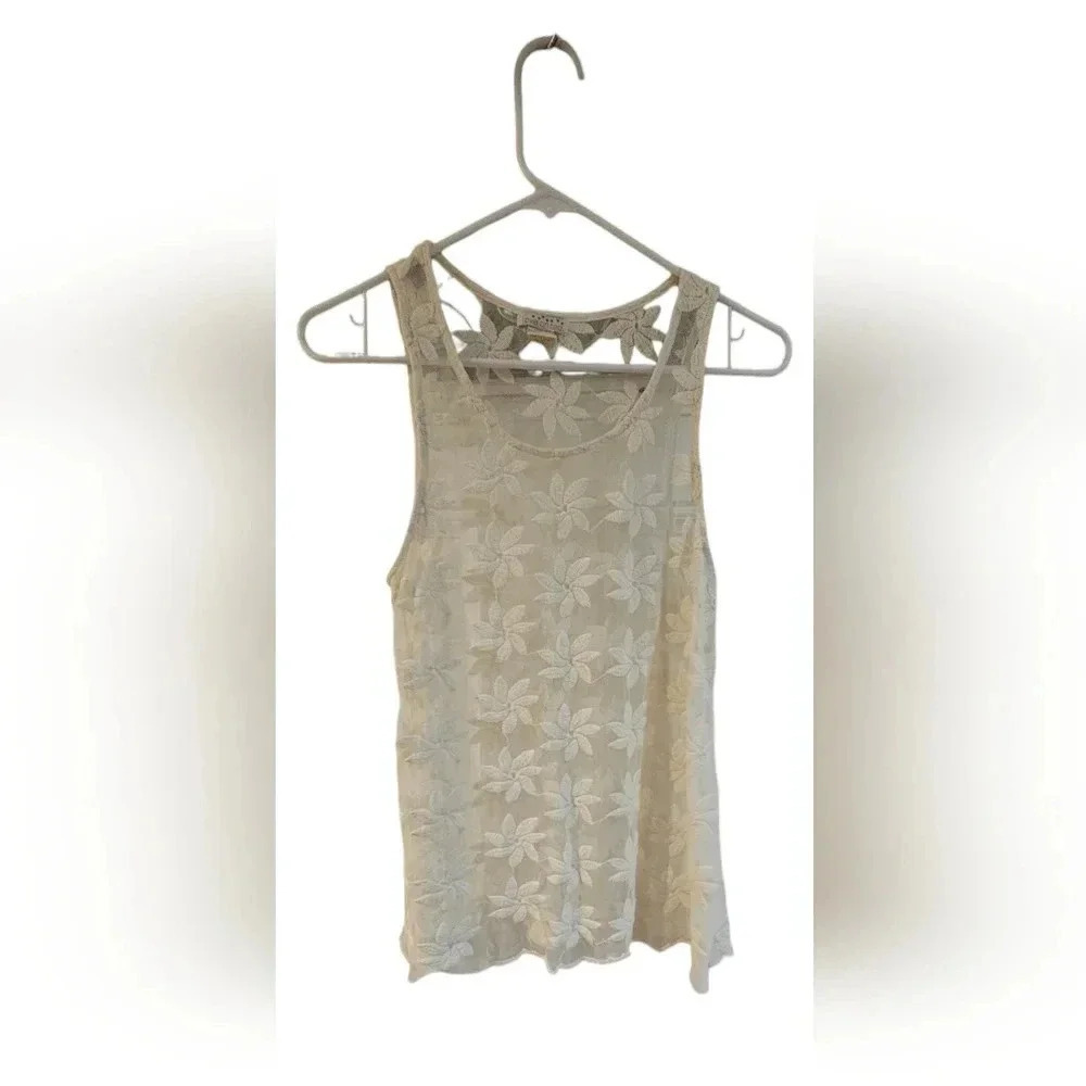 Love on Tap - Embroidered Floral Sheer Tank​​​​​